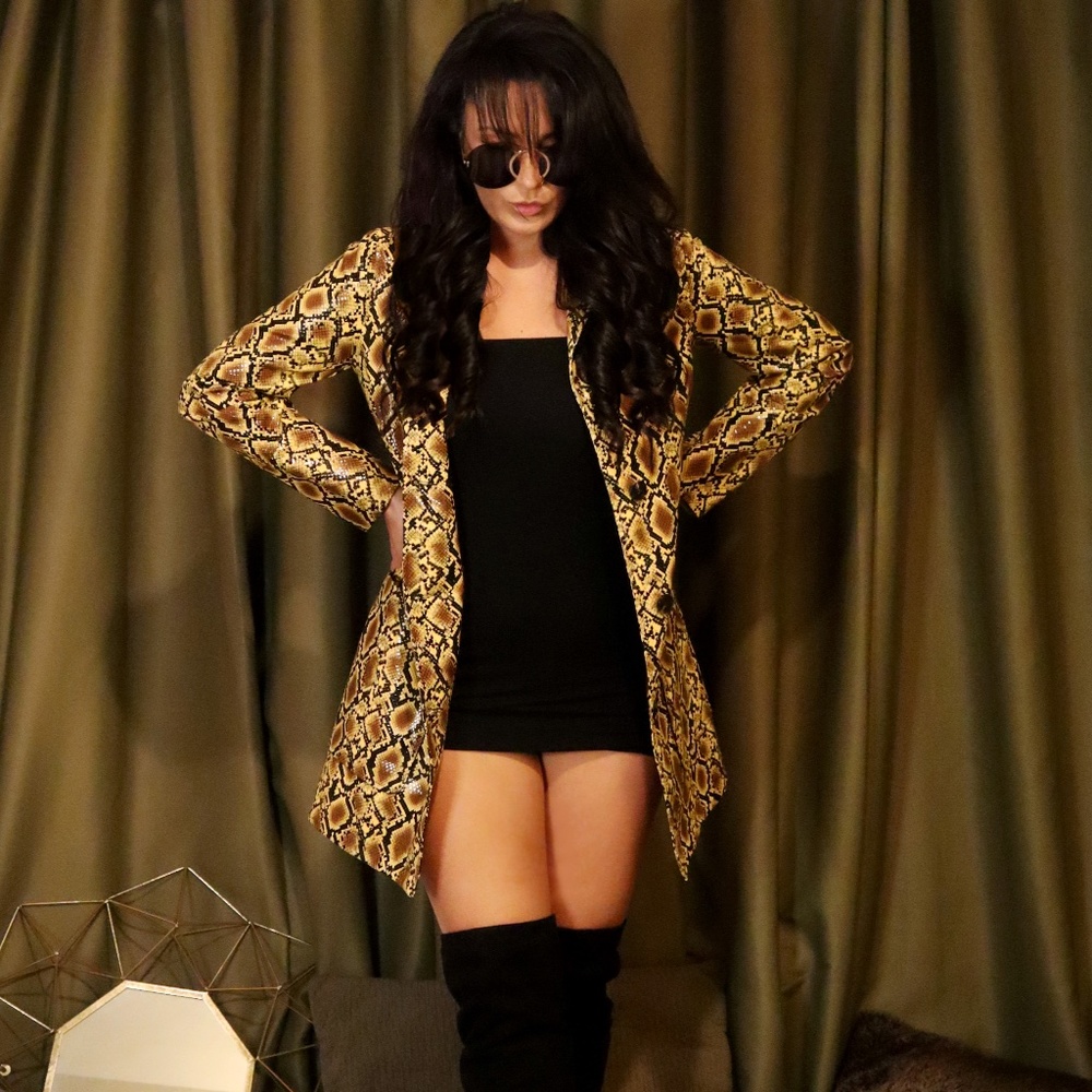 Neon Snake TOPSHOP Pleather Duster